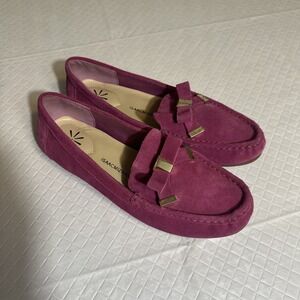 Isaac Mizrahi Live Imalia Pink Suede Moccasin Loafer Sz. 7M Easy Classic Comfort